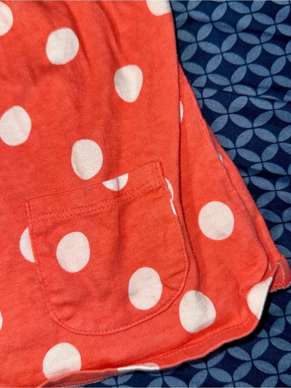Girls White & Coral Polka Dot Sleeveless Dress Top